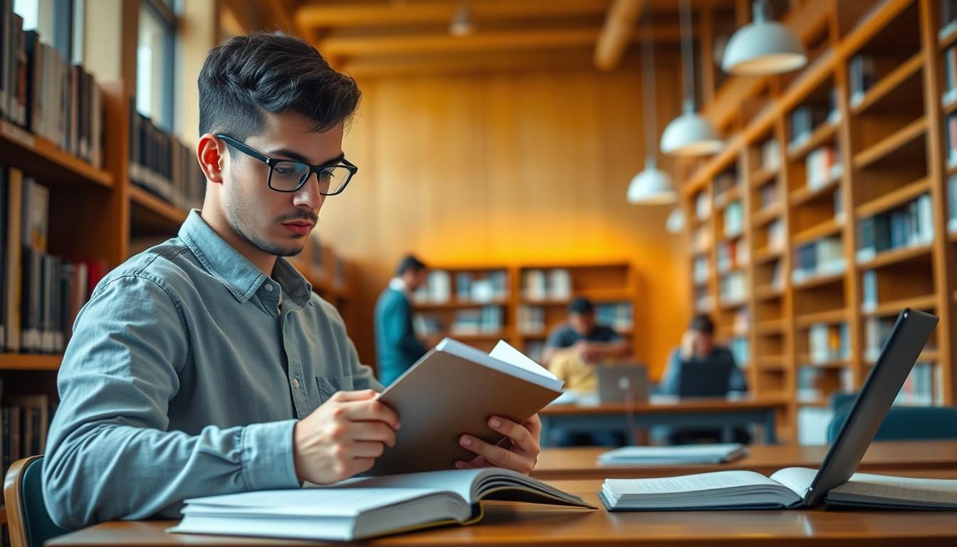Student preparing for exams with study materials