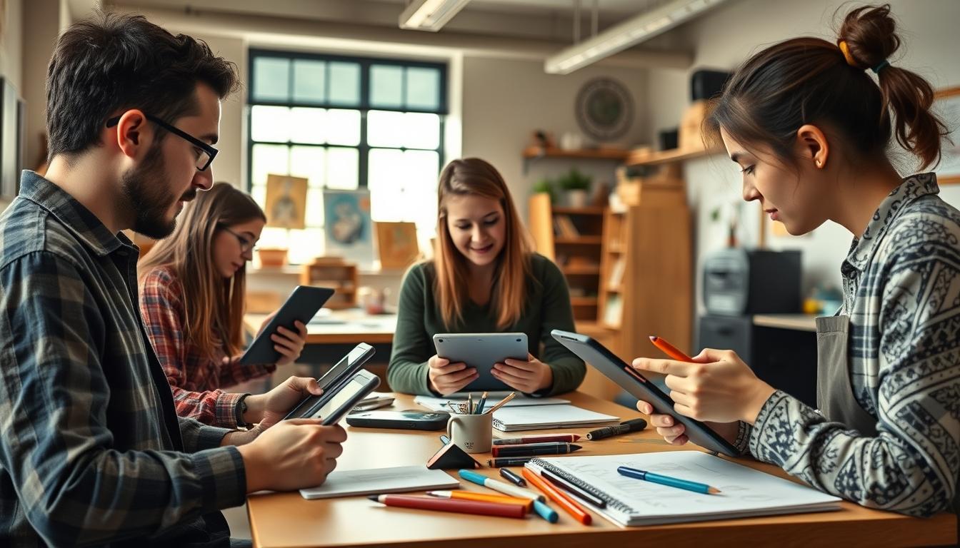 Students collaborating in study space